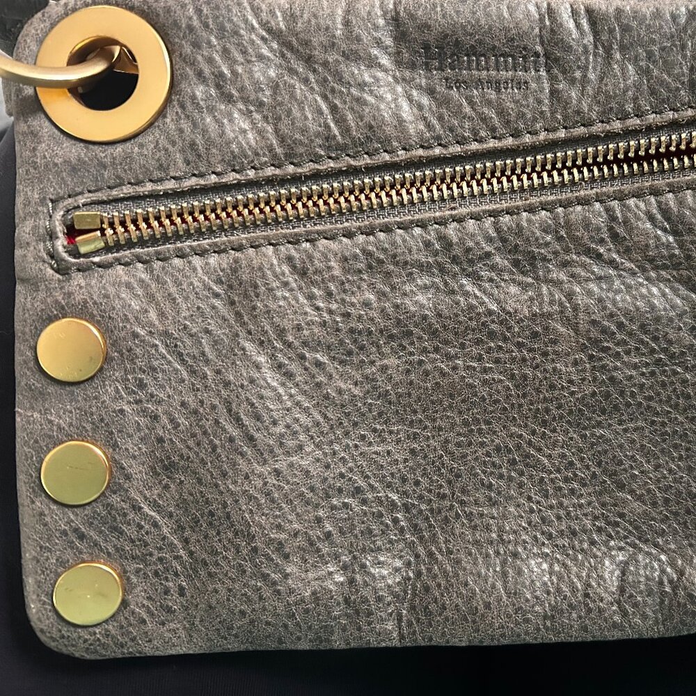 Hammit Leather Small Cross Body Purse Gray